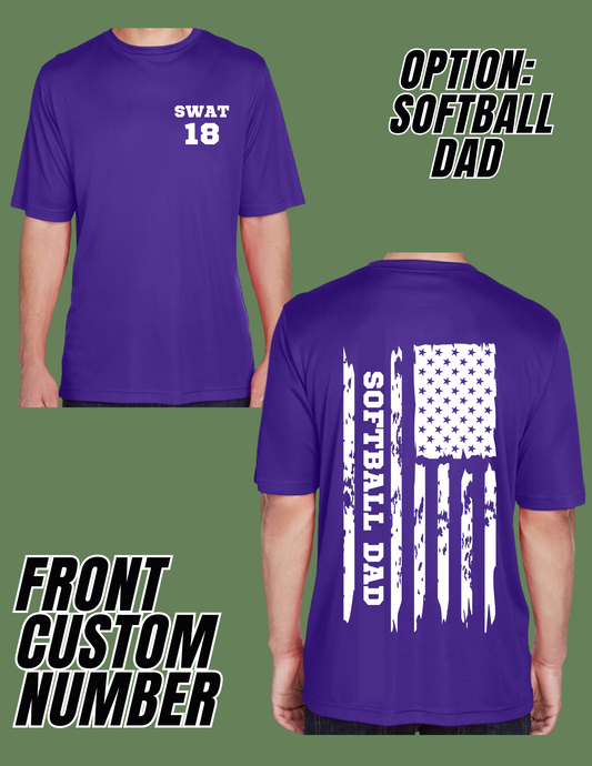 SWAT Parent Shirt Softball Dad Custom Number