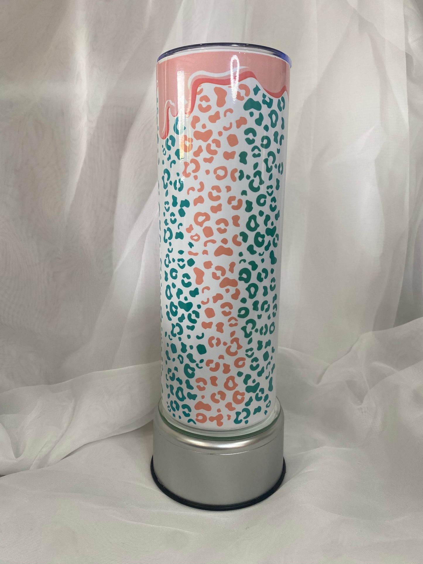 Tumbler - Pink and Teal Leopard MAMA