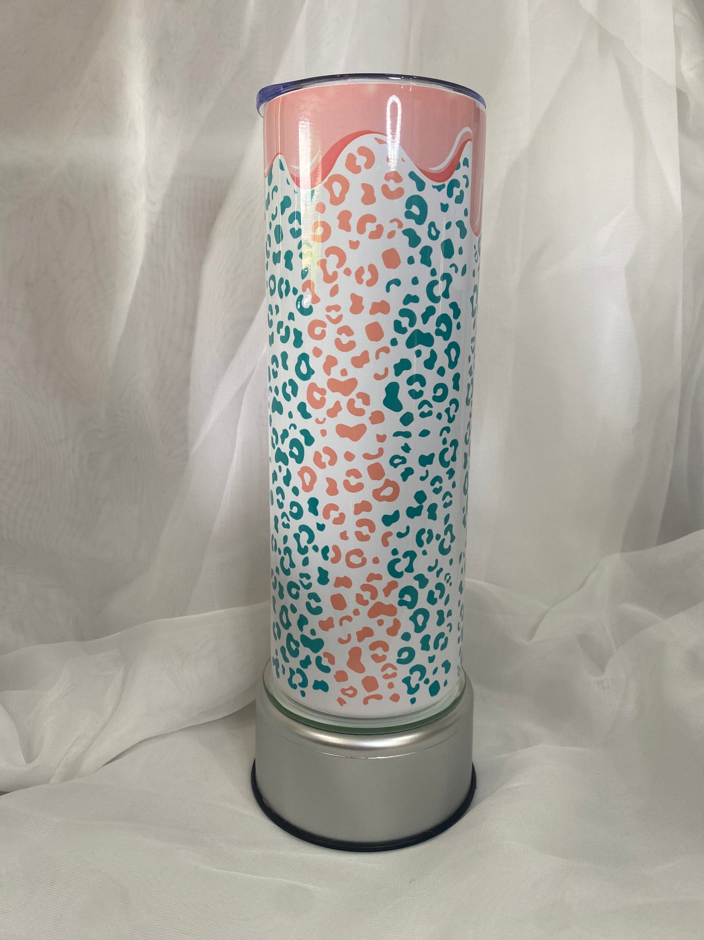 Tumbler - Pink and Teal Leopard MAMA